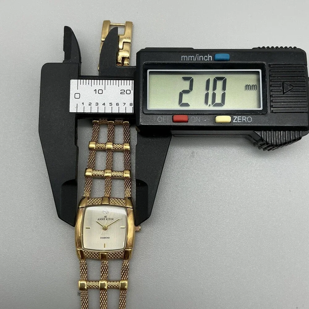 Anne Klein Diamond Womens Watch 21mm Champagne Dial Gold Tone New Battery 6.75